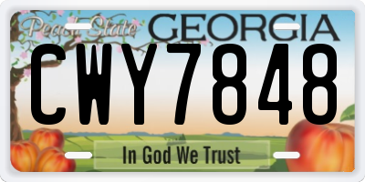 GA license plate CWY7848