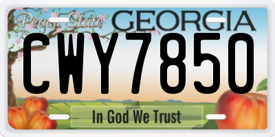 GA license plate CWY7850