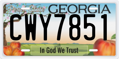GA license plate CWY7851