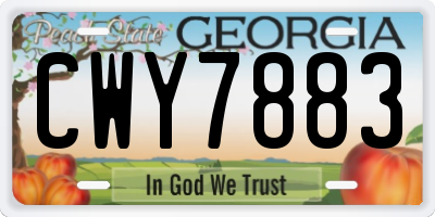 GA license plate CWY7883