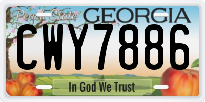 GA license plate CWY7886