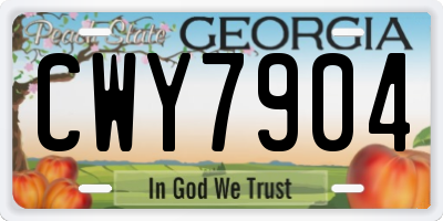 GA license plate CWY7904