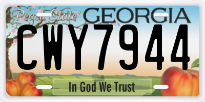 GA license plate CWY7944