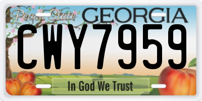 GA license plate CWY7959