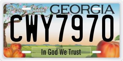 GA license plate CWY7970