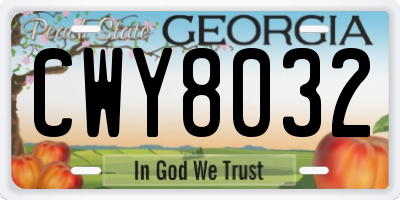 GA license plate CWY8032