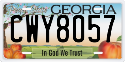 GA license plate CWY8057