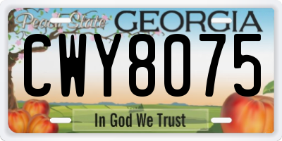 GA license plate CWY8075