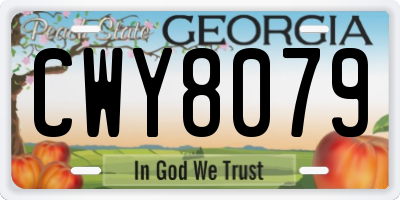 GA license plate CWY8079