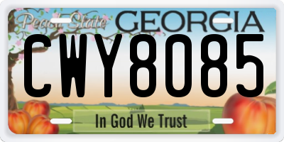 GA license plate CWY8085