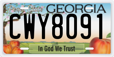 GA license plate CWY8091