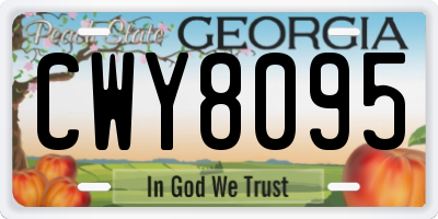 GA license plate CWY8095