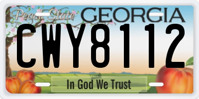 GA license plate CWY8112