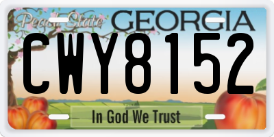 GA license plate CWY8152