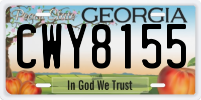 GA license plate CWY8155