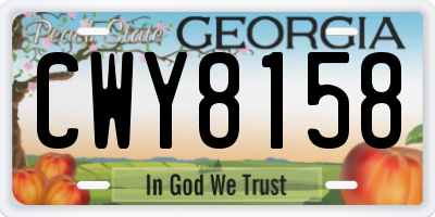 GA license plate CWY8158