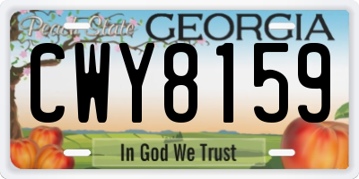 GA license plate CWY8159