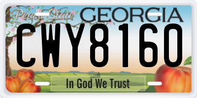 GA license plate CWY8160