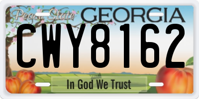 GA license plate CWY8162