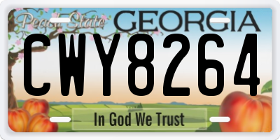 GA license plate CWY8264