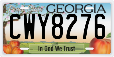 GA license plate CWY8276