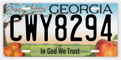 GA license plate CWY8294