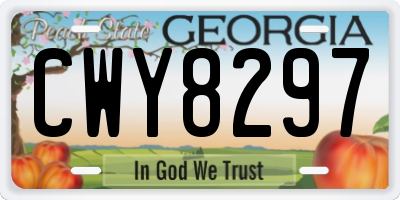 GA license plate CWY8297