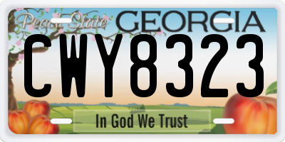 GA license plate CWY8323