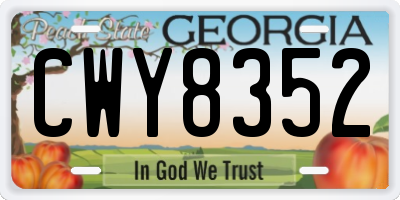 GA license plate CWY8352
