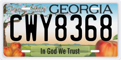 GA license plate CWY8368