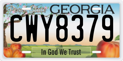 GA license plate CWY8379