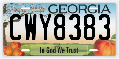 GA license plate CWY8383