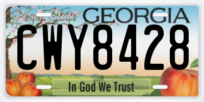 GA license plate CWY8428