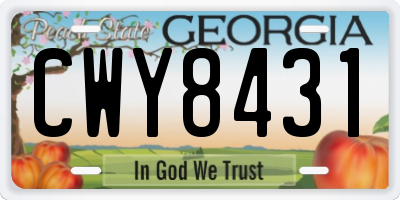 GA license plate CWY8431
