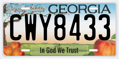 GA license plate CWY8433
