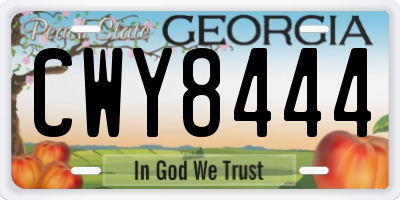 GA license plate CWY8444