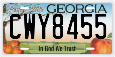GA license plate CWY8455