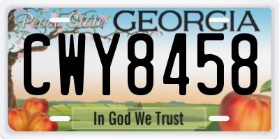 GA license plate CWY8458