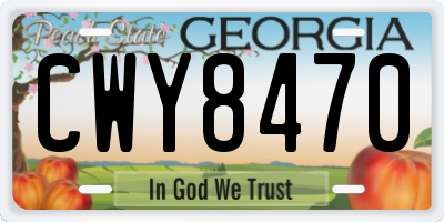 GA license plate CWY8470