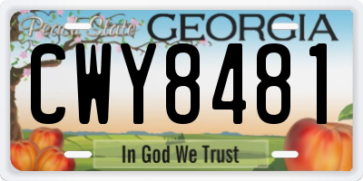 GA license plate CWY8481