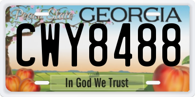 GA license plate CWY8488
