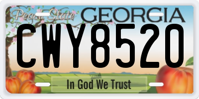 GA license plate CWY8520
