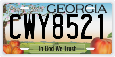 GA license plate CWY8521