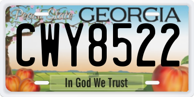 GA license plate CWY8522