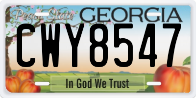 GA license plate CWY8547