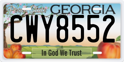 GA license plate CWY8552