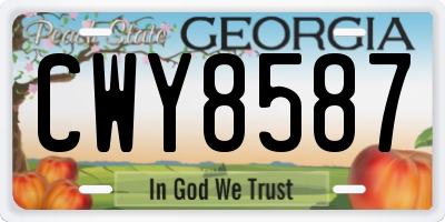 GA license plate CWY8587