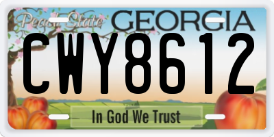 GA license plate CWY8612