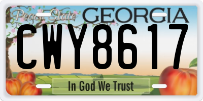 GA license plate CWY8617
