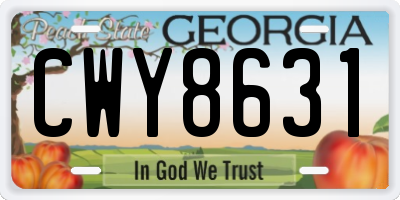 GA license plate CWY8631